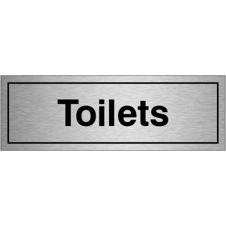 Toilets brushed aluminium door sign