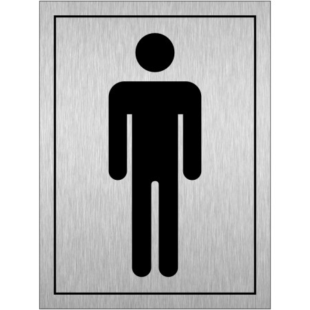 Male toilet brushed aluminium door sign