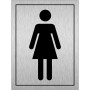 Ladies toilets symbol brushed aluminium door sign