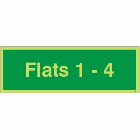 Glow in the dark Flats 1-4 wayfinding sign