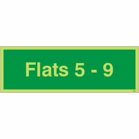 Glow in the dark Flats 5-9 wayfinding sign