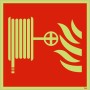 Glow in the dark fire hose reel symbol safety sign