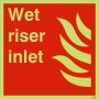 Wet riser inlet glow in the dark safety sign