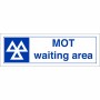 MOT Waiting Area sign featuring MOT symbol and waiting area text