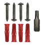 Tamperproof sign wall fixing kit with security screws, rawl plugs and Torx driver tool