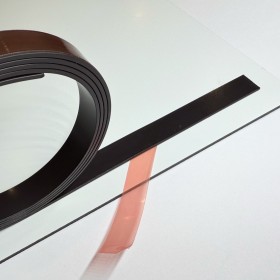 Magnetic self-adhesive sign strip for converting non-magnetic signs into magnetic signs