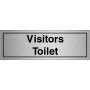 Visitors toilet brushed aluminium door sign