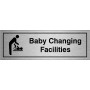 Baby changing facilities brushed aluminium door sign