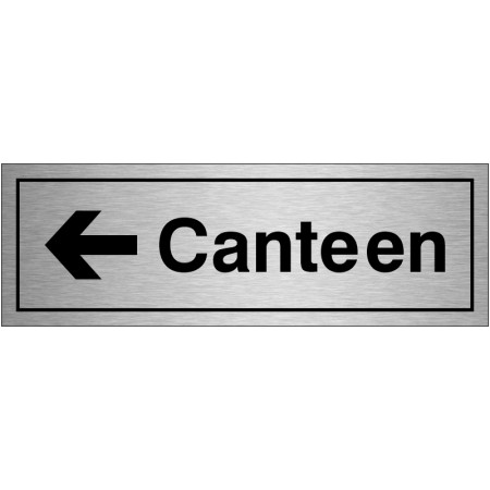 Canteen Left Brushed Aluminium Door Sign