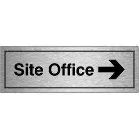 Site Office Right Brushed Aluminium Door Sign