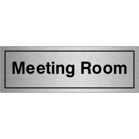 Meeting Room Brushed Aluminium Door Sign