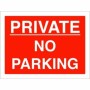 Red and white Private No Parking Sign