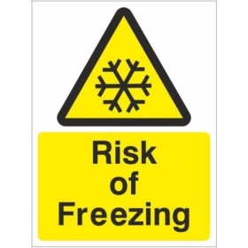 Risk Of Freezing Sign with Snowflake Warning Symbol
