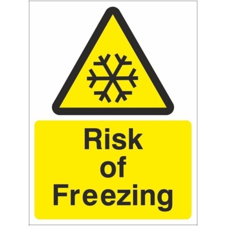 Risk Of Freezing Sign with Snowflake Warning Symbol