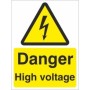 Danger High Voltage Electrical warning safety sign with electrical hazard symbol