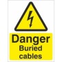 Danger Buried Cables Electrical warning safety sign with electrical hazard symbol