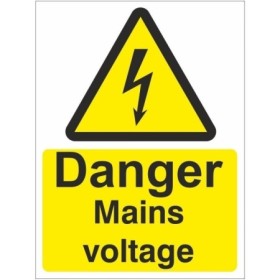 Danger Mains Voltage Electrical Warning Sign