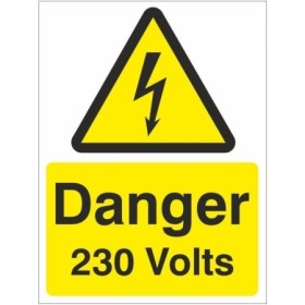 Danger 230 Volts Electrical Warning Sign
