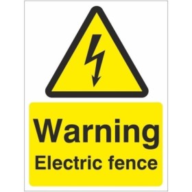 Warning Electric Fence Electrical Hazard Sign