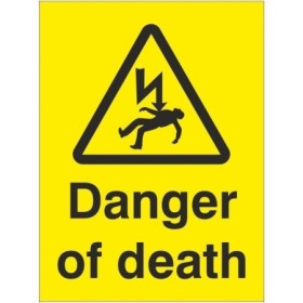 Danger Of Death Electrical Hazard Sign