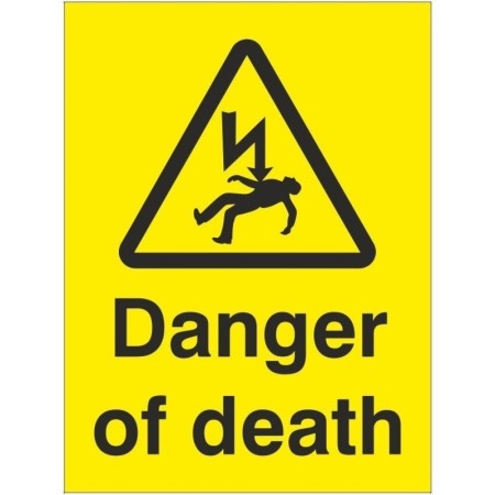 Danger Of Death Electrical Hazard Sign