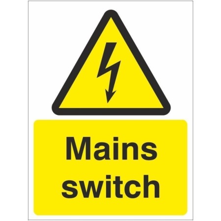 Mains Switch Electrical Hazard Sign