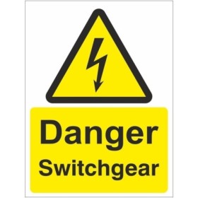 Danger Switchgear Electrical Hazard Sign