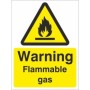 Warning Flammable Gas Hazard Sign