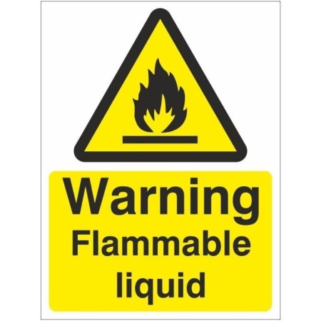Warning Flammable Liquid Hazard Sign