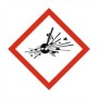 Explosive hazard GHS label sticker with red diamond and explosion symbol