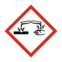 Corrosive Label Sign with corrosive chemical hazard pictogram
