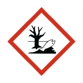 Hazardous To The Environment Label Sign with dead tree and fish hazard pictogram