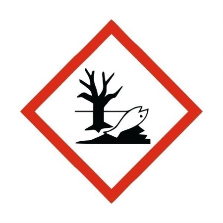 Hazardous To The Environment Label Sign with dead tree and fish hazard pictogram
