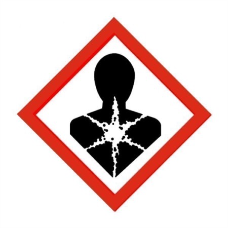 Long Term Health Hazards Label Sign with health hazard pictogram