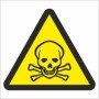 Toxic Symbol Sign with yellow and black skull and crossbones warning symbol
