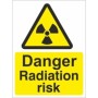 Danger Radiation Risk Warning Sign with Radiation Hazard Symbol