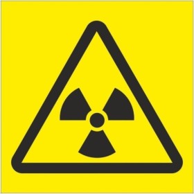 Radiation Symbol Warning Sign on Yellow Background