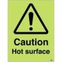Glow In The Dark Caution Hot Surface safety sign