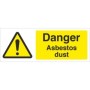 Danger Asbestos Dust landscape safety sign with warning symbol