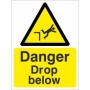Danger Drop Below warning safety sign