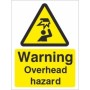 Warning Overhead Hazard Sign with overhead hazard symbol and yellow and black design