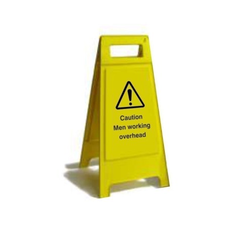 Caution Men Working Overhead free standing warning sign