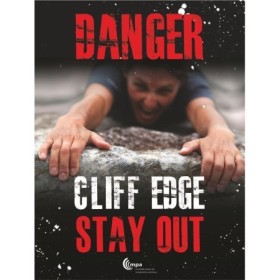 Danger Cliff Edge Stay Out Sign warning people to keep away from hazardous cliff edges