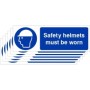 Pack of 6 safety helmets must be worn mandatory PPE signs