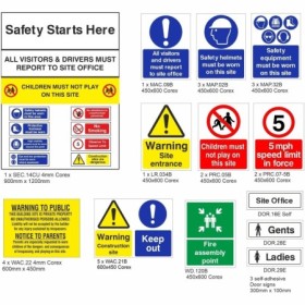Medium Construction Safety Signs Pack B with comprehensive construction site safety signage