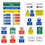 Pack of 50 Construction Site Safety Signs with comprehensive construction site safety messages