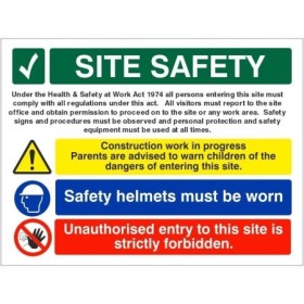 Site Safety PPE Must Be Worn As Appropriate Multi Message Safety Board
