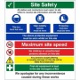 Site Safety This Is A Hard Hat Area multi message safety board with PPE requirements and site rules