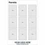 Permit board sign with A4 document grid for displaying permits and licences