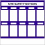 Site safety notices board sign with grid layout for multiple notices